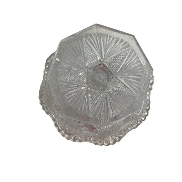 Vintage American Brilliant Cut Glass Compote Candy Dish Pedestal Bowl - Picture 4 of 5